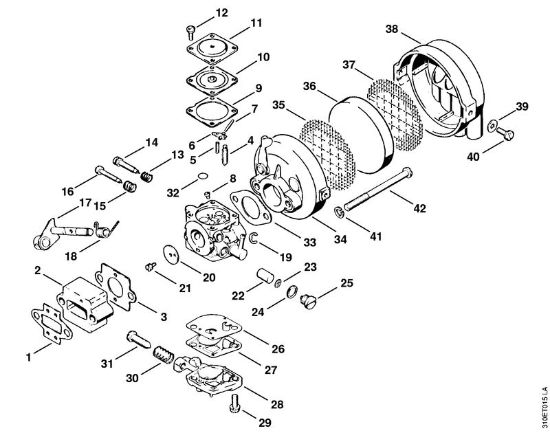 Motorne kose (FS) FS 61 Uplinjac, zracni filter della Marca Stihl
