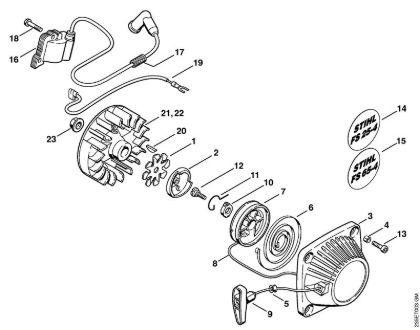 Motorne kose (FS) FS 65-4 Zagonska naprava, vžigalna naprava della Marca Stihl