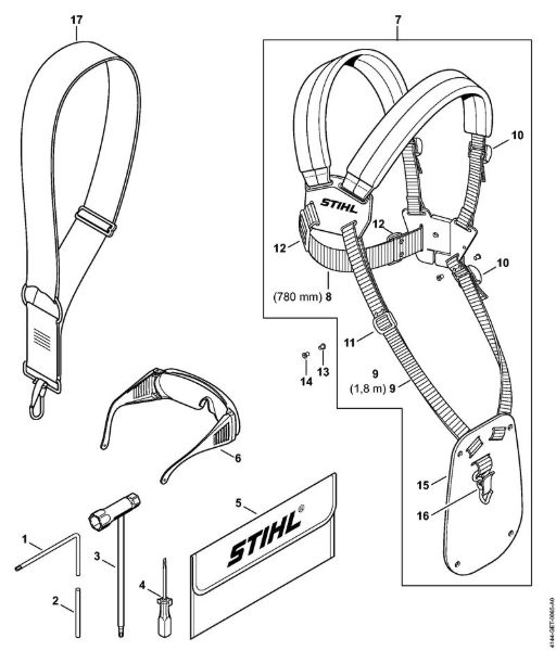 Motorne kose (FS) FS 70 C-E Orodja, posebni pribor della Marca Stihl