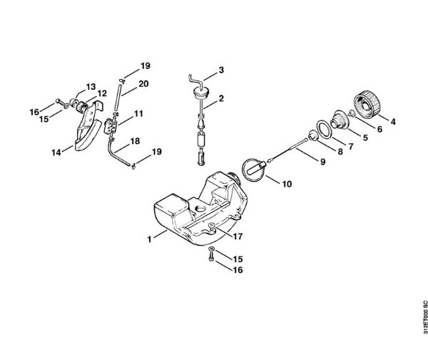 Motorne kose (FS) FS 80 E Rezervoar za gorivo, crpalka della Marca Stihl