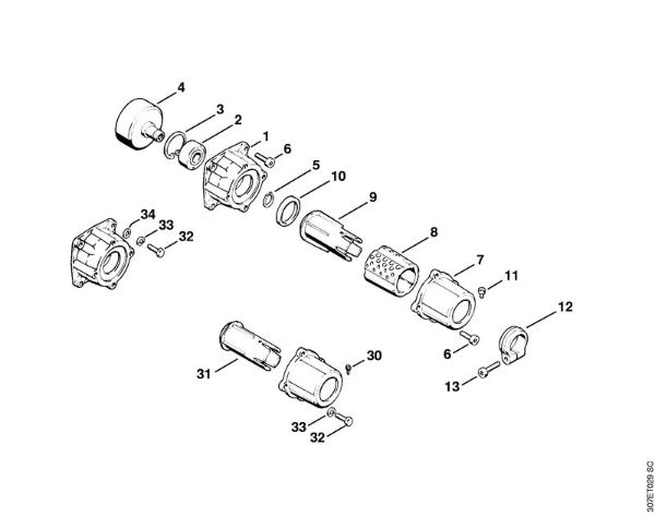 Motorne kose (FS) FS 81 Ohišje sklopke della Marca Stihl