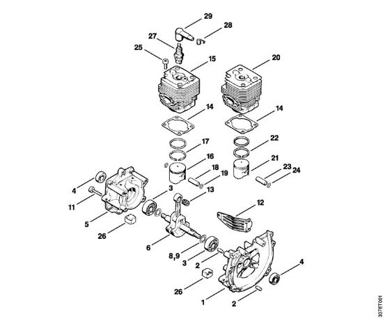 Motorne kose (FS) FS 86 Ohišje zaganjaca, valj della Marca Stihl