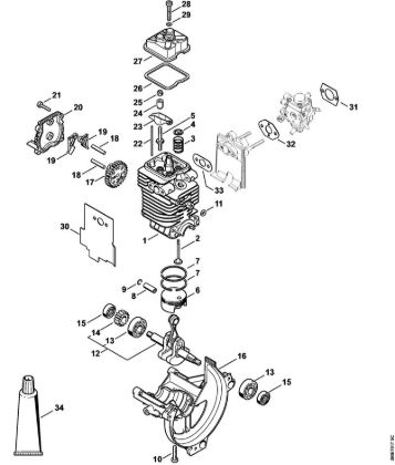 Motorne kose (FS) FS 87 R Pogon Ã˜ 38 mm della Marca Stihl