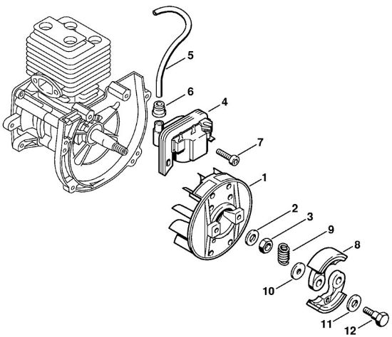 Motorne kose (FS) FS 88 Vžigalna naprava, sklopka della Marca Stihl