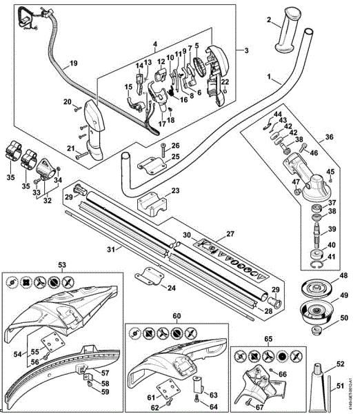 Motorne kose (FS) FS 94 C-E Dvojni rocaj, Rocaj, Gonilo z številke stroja 516962085 della Marca Stihl