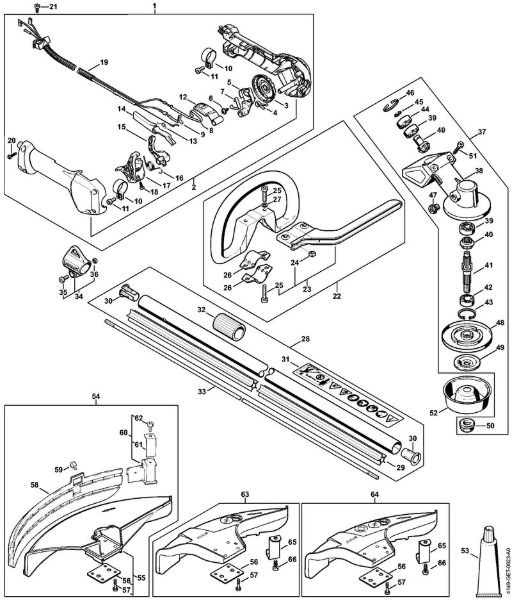 Motorne kose (FS) FS 94 RC-E Upravljalni rocaj, Rocaj, Gonilo do številke stroja 514309587 della Marca Stihl