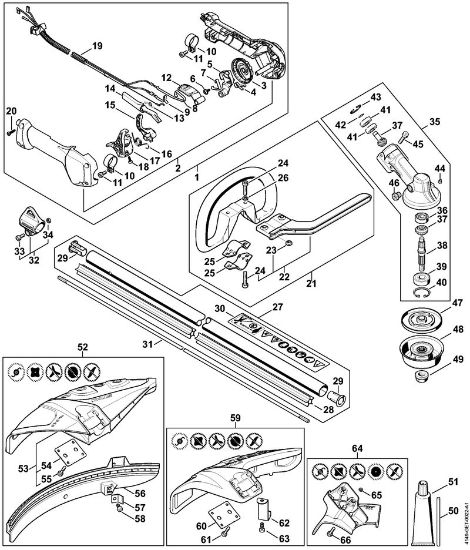 Motorne kose (FS) FS 94 RC-E Upravljalni rocaj, Rocaj, Gonilo z številke stroja 516962085 della Marca Stihl