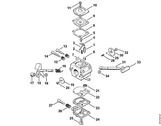 Motorne kose, ki se nosijo na hrbtu (FR) FR 106 Uplinjac C1S-S1 della Marca Stihl