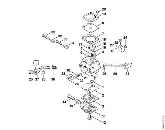 Motorne kose, ki se nosijo na hrbtu (FR) FR 106 Uplinjac WT-45, WT-112 della Marca Stihl