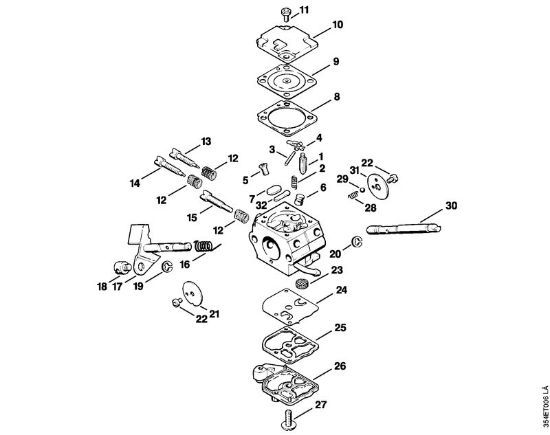 Motorne kose, ki se nosijo na hrbtu (FR) FR 108 Uplinjac SK5, C1Q-SK5 della Marca Stihl