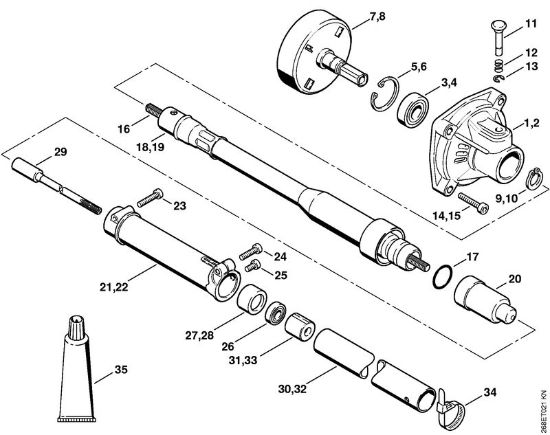 Motorne kose, ki se nosijo na hrbtu (FR) FR 125 SEA Ohišje sklopke, upogljiva gred della Marca Stihl