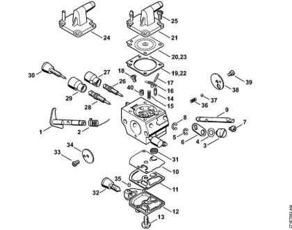 Motorne kose, ki se nosijo na hrbtu (FR) FR 350 Uplinjac C1Q-S162, C1Q-S164, C1Q-S83, C1Q-S139 FR 350 della Marca Stihl