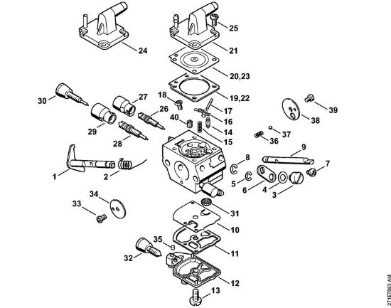 Motorne kose, ki se nosijo na hrbtu (FR) FR 350 Uplinjac C1Q-S162, C1Q-S164, C1Q-S83, C1Q-S139 FR 350 della Marca Stihl