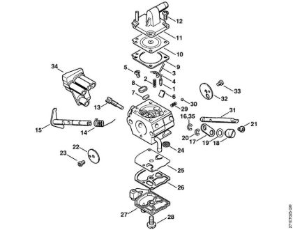 Motorne kose, ki se nosijo na hrbtu (FR) FR 450 Uplinjac C1Q-S34 FR 450 (46.2003) della Marca Stihl