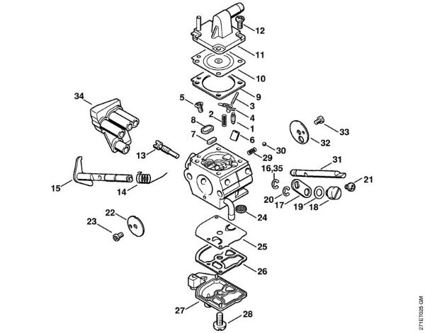 Motorne kose, ki se nosijo na hrbtu (FR) FR 450 Uplinjac C1Q-S34 FR 450 (46.2003) della Marca Stihl