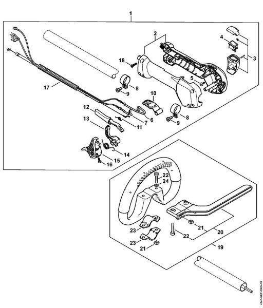 Motorne kose, ki se nosijo na hrbtu (FR) FR 460 TC-EFM Upravljalni rocaj FR 460 elektricni zagon della Marca Stihl