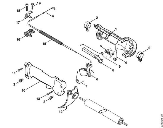 Motorne kose, ki se nosijo na hrbtu (FR) FR 480 (4128) Upravljalni rocaj (09.2003) della Marca Stihl