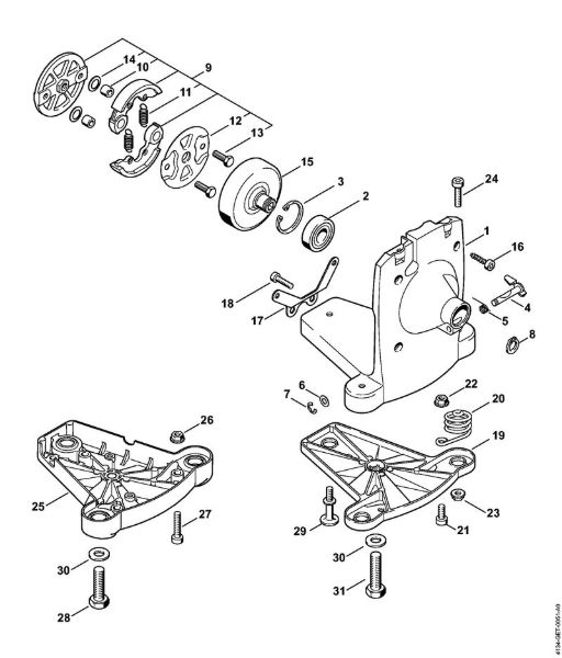 Motorne kose, ki se nosijo na hrbtu (FR) FR 480 C-F (4128) Ohišje sklopke della Marca Stihl