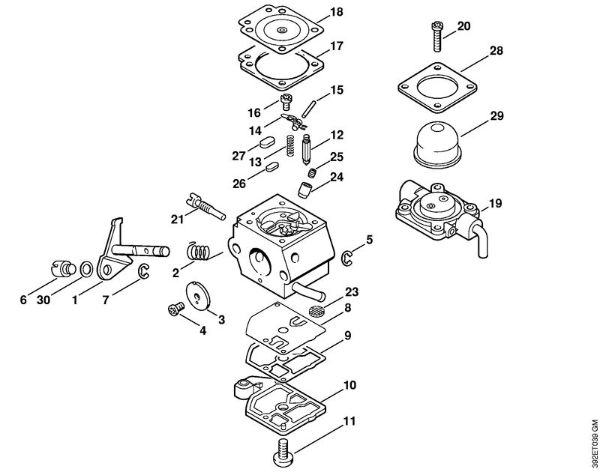 Motorne kose, ki se nosijo na hrbtu (FR) FR 85 T Uplinjac C1Q-S56 (16.2001) della Marca Stihl