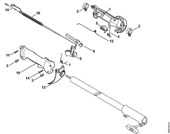 Motorne kose, ki se nosijo na hrbtu (FR) FR 85 T Upravljalni rocaj (24.2002) della Marca Stihl
