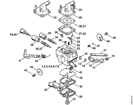 Obrezovalnik (FS) FS 300 Uplinjac C1Q-S161, -S162, -S163, -S164, -S82, -S83, -S138, -S139 della Marca Stihl
