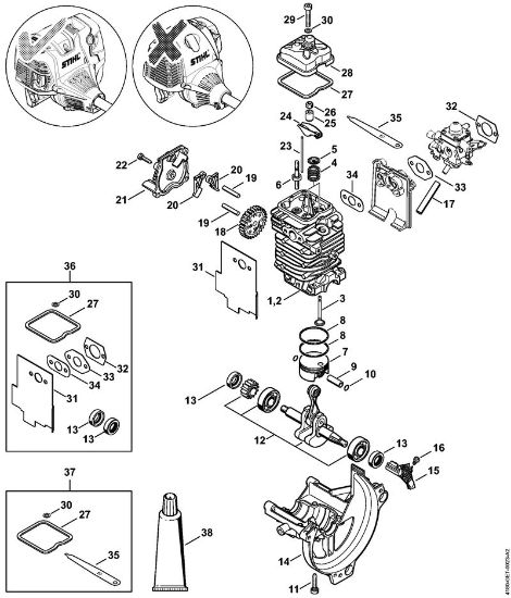 Obrezovalnik (FS) FS 311 Pogon Ã˜ 43 mm della Marca Stihl