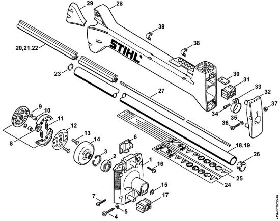 Obrezovalnik (FS) FS 350 Ohišje sklopke, rocaj della Marca Stihl