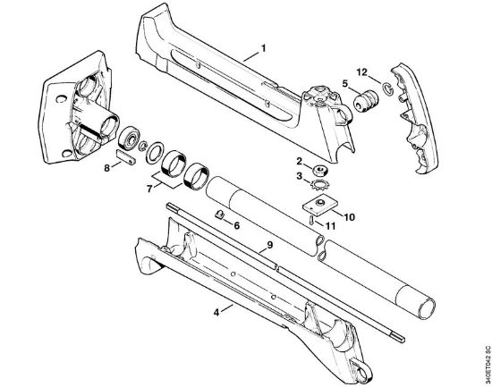 Obrezovalnik (FS) FS 360 Rocaj, ohišje sklopke   19 317 784 (17.89) della Marca Stihl