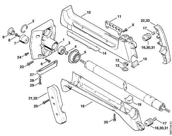Obrezovalnik (FS) FS 500 Ohišje sklopke, AV-sistem della Marca Stihl