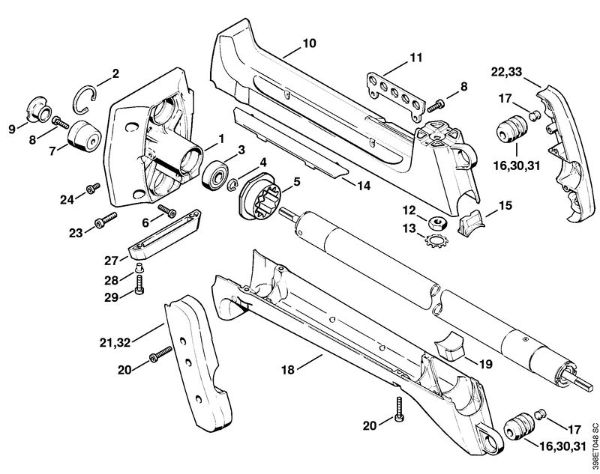 Obrezovalnik (FS) FS 500 Ohišje sklopke, AV-sistem della Marca Stihl