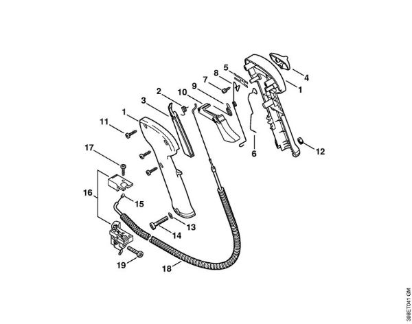 Obrezovalnik (FS) FS 550 Upravljalni rocaj   1 57 307 792 (29.2002) della Marca Stihl