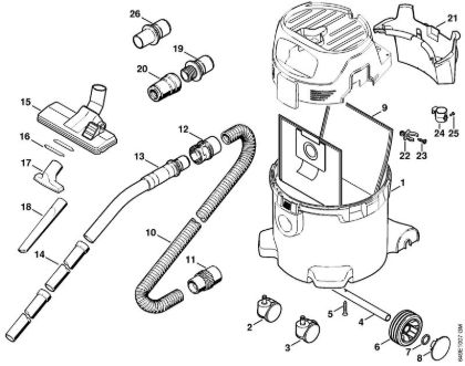 Usisivaci (SE) SE 122 Posoda, orodja della Marca Stihl