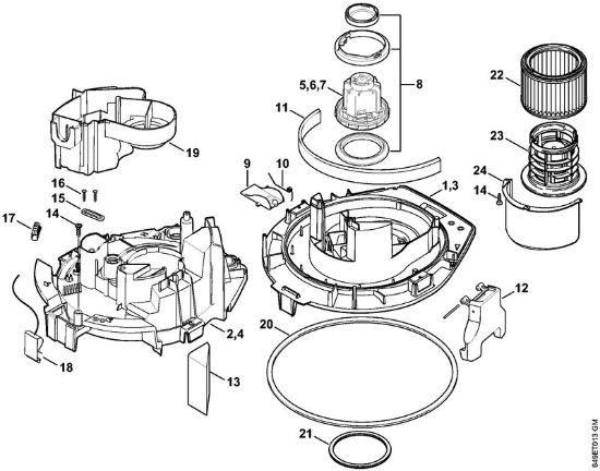 Usisivaci (SE) SE 122 E Ohišje motorja, elektromotor, filter della Marca Stihl