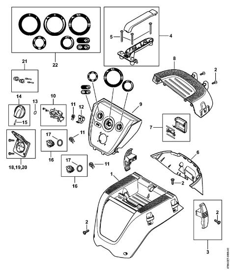 Usisivaci (SE) SE 133 ME Pokrov, konzola, stikalo della Marca Stihl