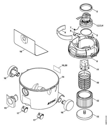 Usisivaci (SE) SE 61 Elektromotor, filter, posoda della Marca Stihl