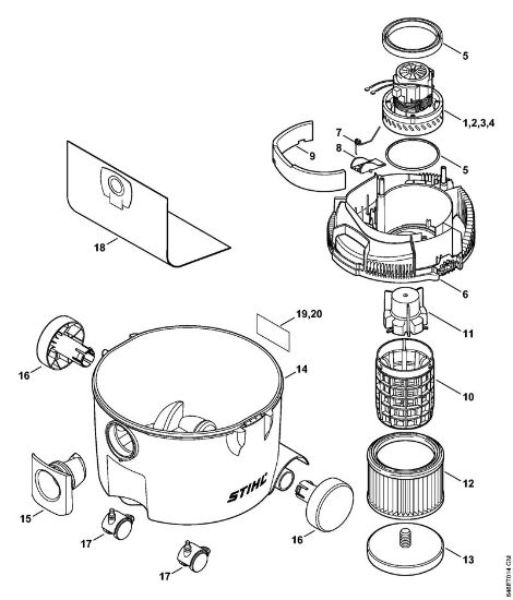 Usisivaci (SE) SE 61 E Elektromotor, filter, posoda della Marca Stihl