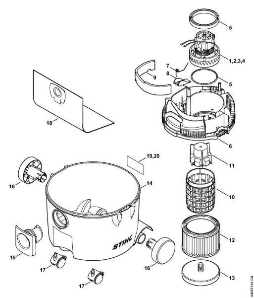 Usisivaci (SE) SE 61 E Elektromotor, filter, posoda della Marca Stihl