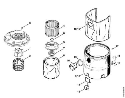 Usisivaci (SE) SE 90 Filter, posoda della Marca Stihl