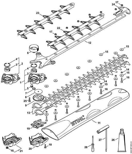 Å karje za živo mejo (HS) HS 56 C-E Gonilo, naprava za rezanje HS 56 C-E della Marca Stihl