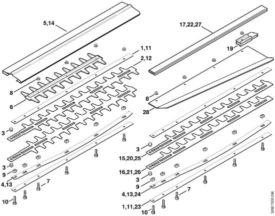 Å karje za živo mejo (HS) HS 74 Naprava za rezanje 550 mm, 700 mm, 1000 mm della Marca Stihl