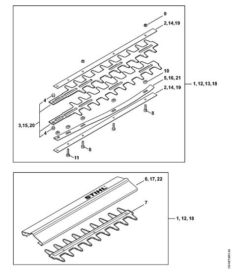 Å karje za živo mejo (HS) HS 80 Naprava za rezanje   1 45 512 843 (42.1999) della Marca Stihl