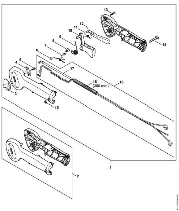 Å karje za živo mejo (HS) HS 87 T Upravljalni rocaj HS 87 (41.2018) della Marca Stihl