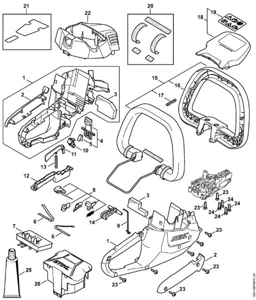 Akumulatorske škarje za živo mejo (HSA) HSA 56 Ohišje motorja, elektronski modul della Marca Stihl