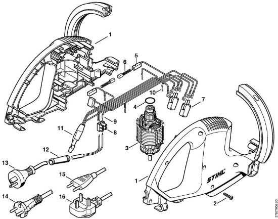 Elektricne škarje za živo mejo (HSE) HSE 51 Ohišje motorja, elektromotor della Marca Stihl