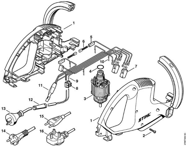 Elektricne škarje za živo mejo (HSE) HSE 51 Ohišje motorja, elektromotor della Marca Stihl