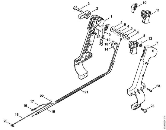Å kropilne naprave (SR) SR 340 Upravljalni rocaj della Marca Stihl