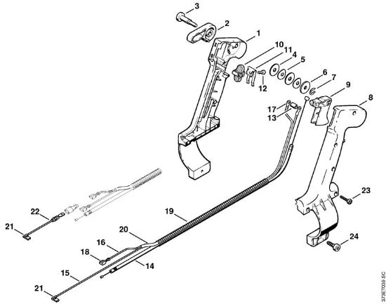 Å kropilne naprave (SR) SR 340 Upravljalni rocaj (46.2001) della Marca Stihl