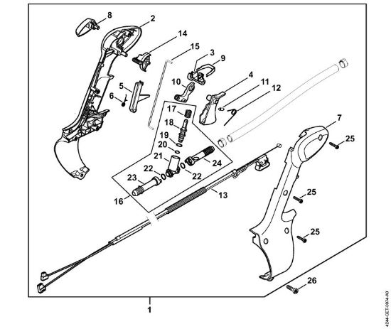 Å kropilne naprave (SR) SR 430 Upravljalni rocaj della Marca Stihl