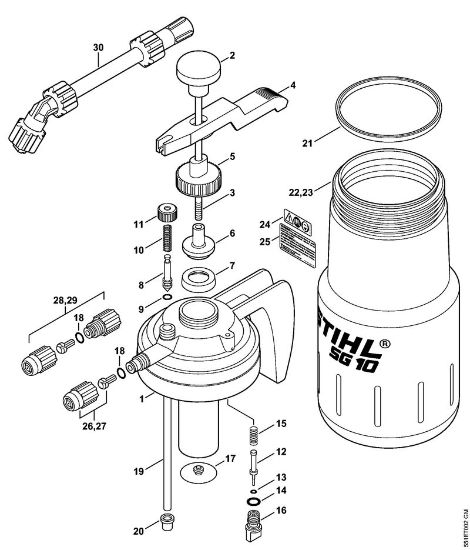 Å kropilnice (SG) SG 10 crpalka, posoda della Marca Stihl