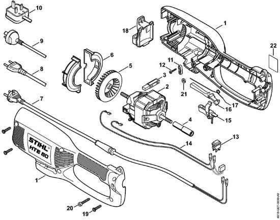 Elektricni višinski obvejevalniki (HTE) HTE 60 Ohišje, elektromotor della Marca Stihl